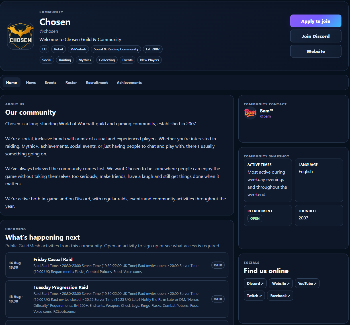 Public GuildMesh community website